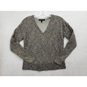Banana Republic Merino Wool Sweater Womens Small Animal Print Lightweight